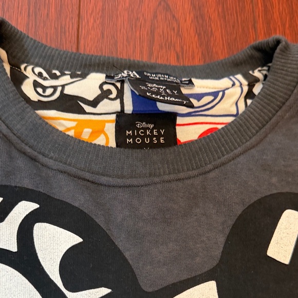 Zara Gray Mickey Mouse x Keith Haring collab Crew Neck Sweater - Picture 4 of 12